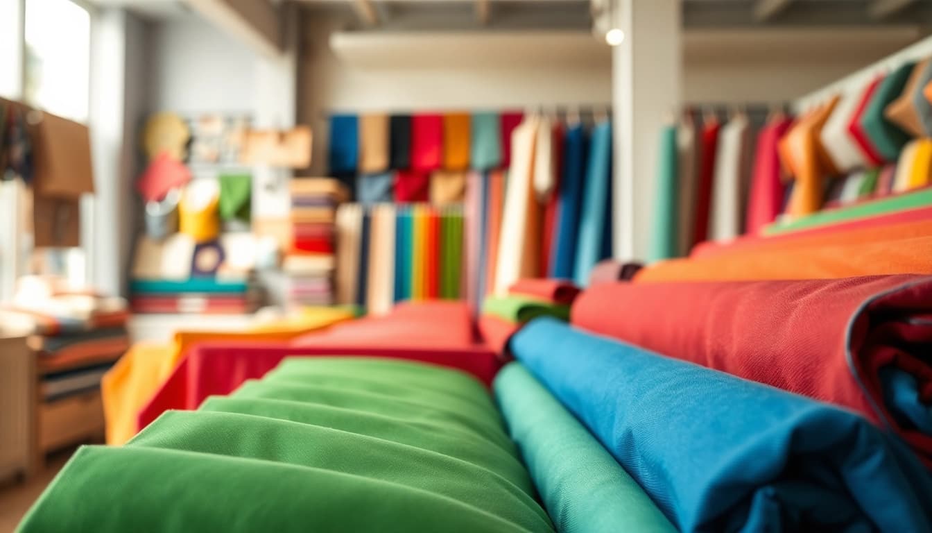 Stof kopen per meter: ontdek een kleurrijke selectie stoffen in de winkel.