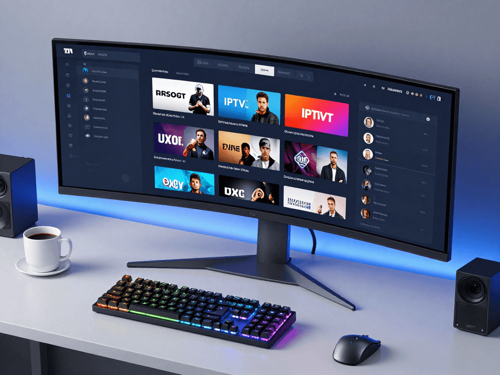 IPTV subscription management dashboard on a modern screen, showcasing advanced analytics and user-friendly design for efficient control.