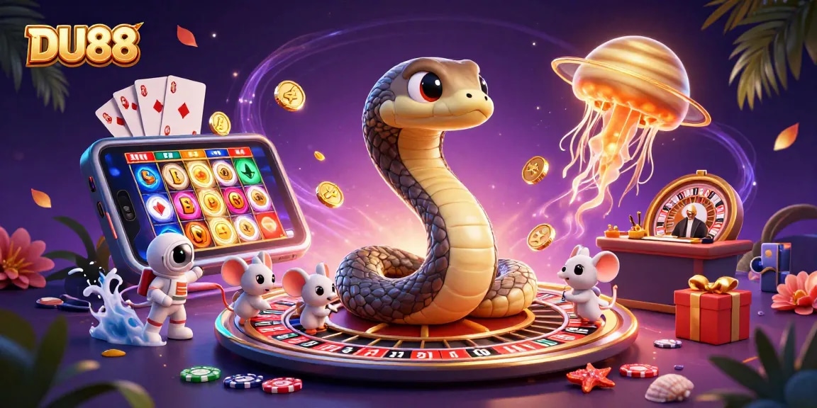Spin the cosmic roulette at DU88 with a 3D Saturn snake and astronaut mice betting!