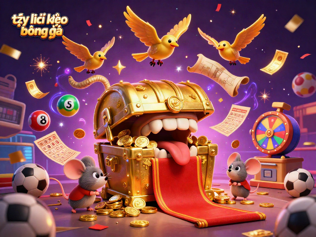 Engage with tỷ lệ kèo bóng đá in a vibrant 3D illustration depicting sports betting excitement.