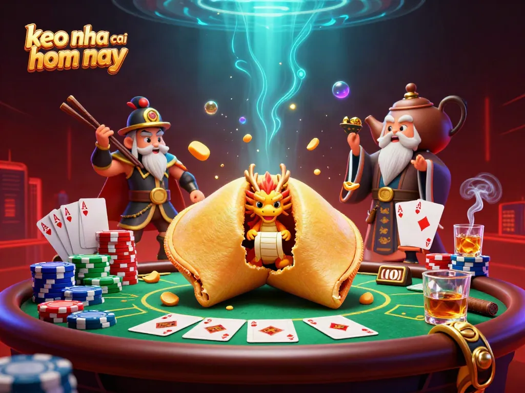 Experience keo nha cai hom nay with a vibrant 3D illustration of a treasure-filled gambling scene.