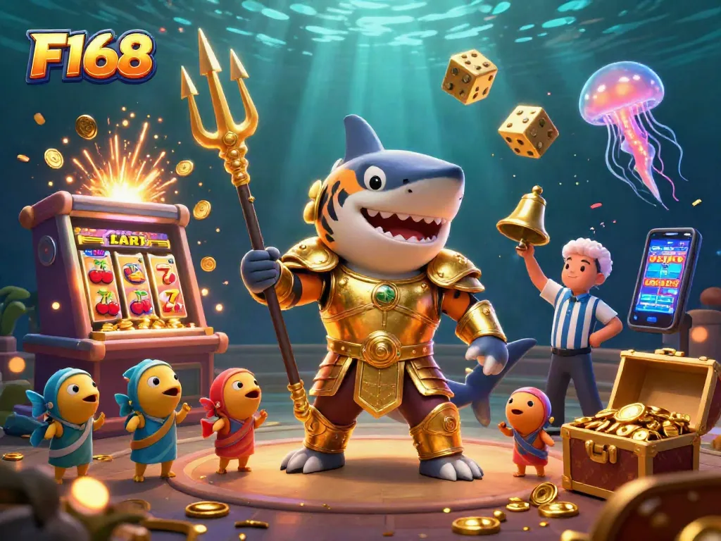 Engage in thrilling gameplay at F168 with exciting slots exploding with coins and vibrant casino elements.