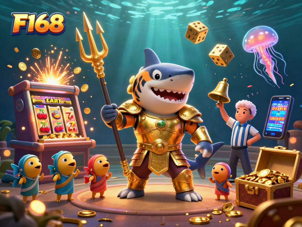 Engage in thrilling gameplay at F168 with exciting slots exploding with coins and vibrant casino elements.