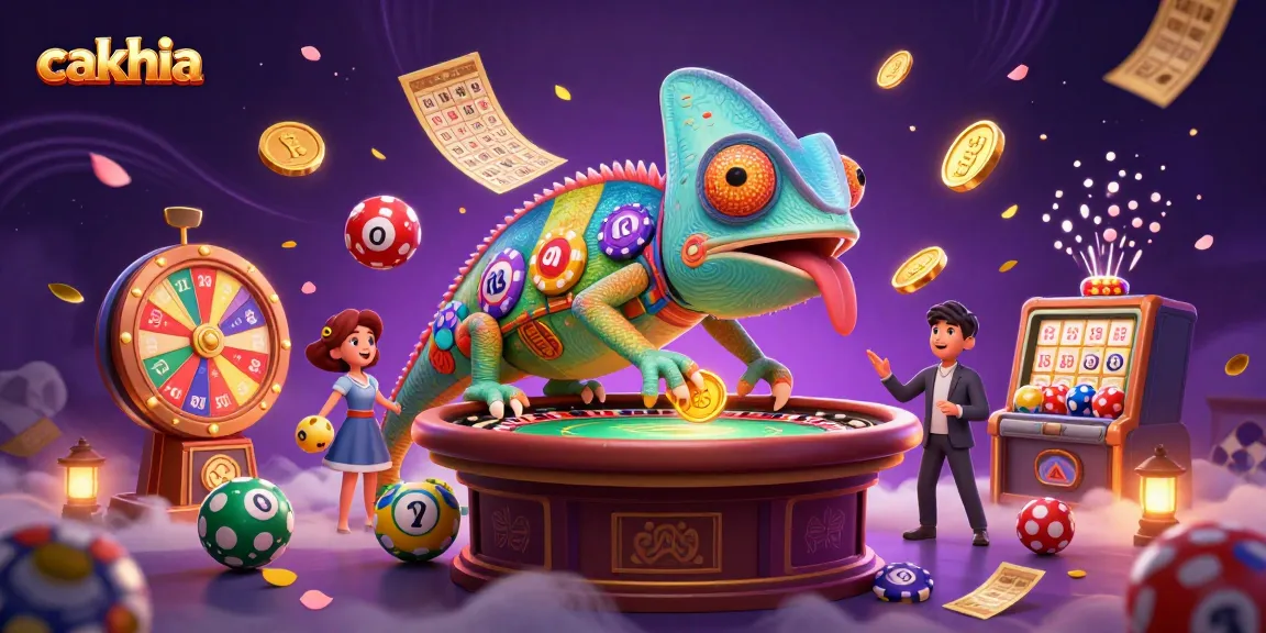 Cakhia captures thrilling lottery excitement with colorful bouncing balls and gold coins in action.