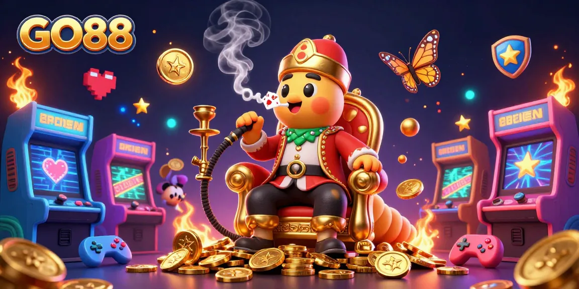 Engage in thrilling gaming adventures at GO88 with vibrant casino-themed 3D illustration.