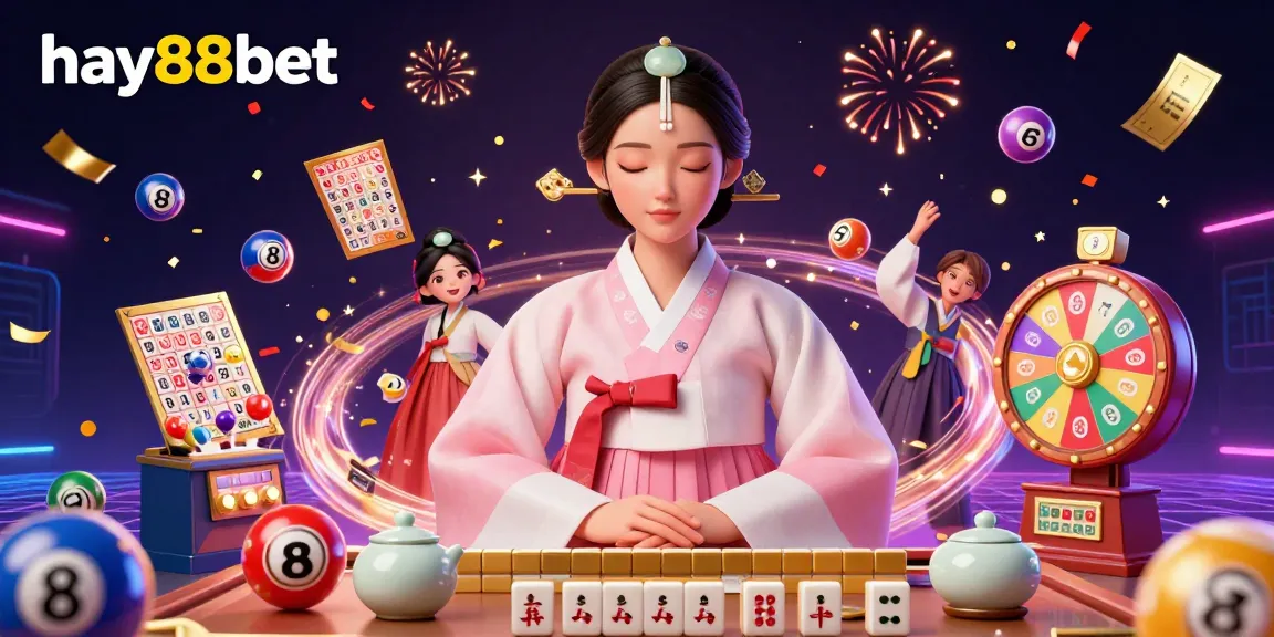 Experience the excitement of hay88bet with dynamic game elements and a serene atmosphere in this stunning 3D illustration.