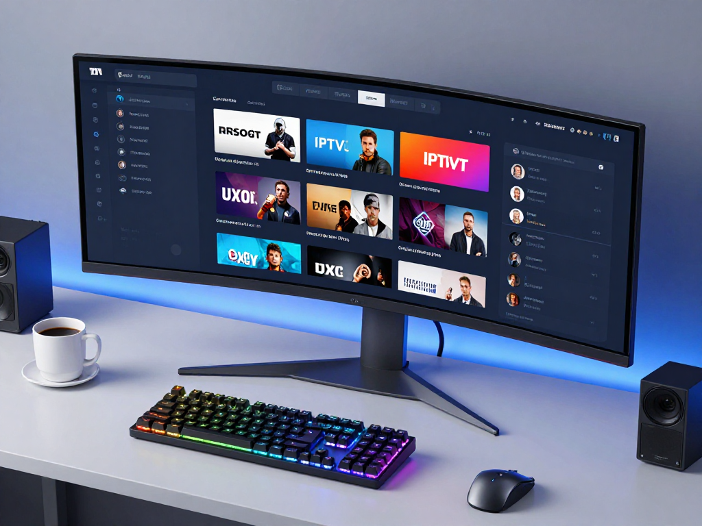 IPTV subscription management dashboard on a modern screen, showcasing advanced analytics and user-friendly design for efficient control.