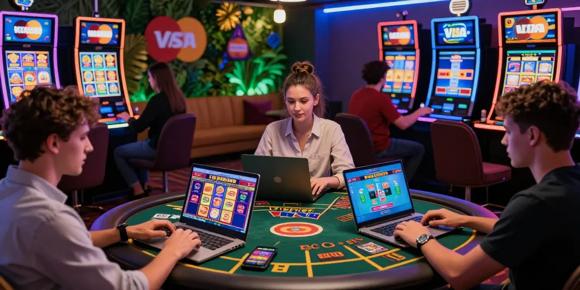 Players enjoying Mastercard casinos in a vibrant online gaming environment with colorful graphics and community atmosphere.