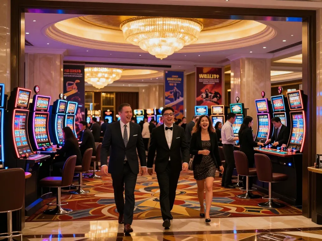 Experience the excitement of Trang chủ Sin88 at a luxurious casino entrance, welcoming guests for thrilling gaming.