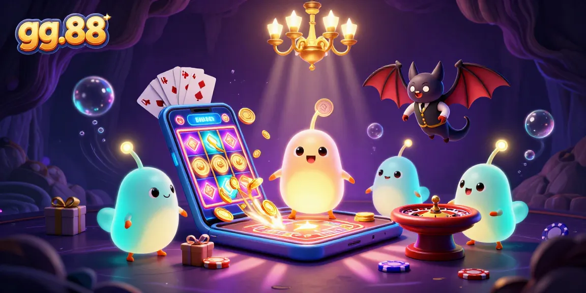 Join the fun at gg.88 with colorful slots lighting up a vibrant casino scene!
