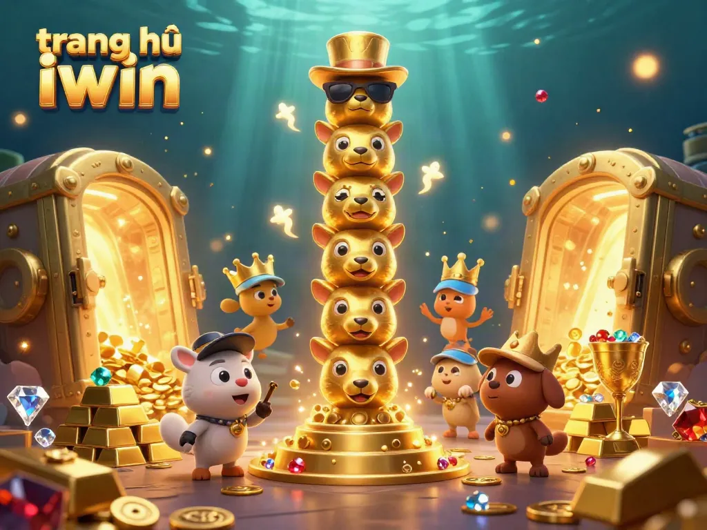 Engage with the vibrant world of trang chủ iwin, showcasing dynamic casino elements and a mystical golden totem.