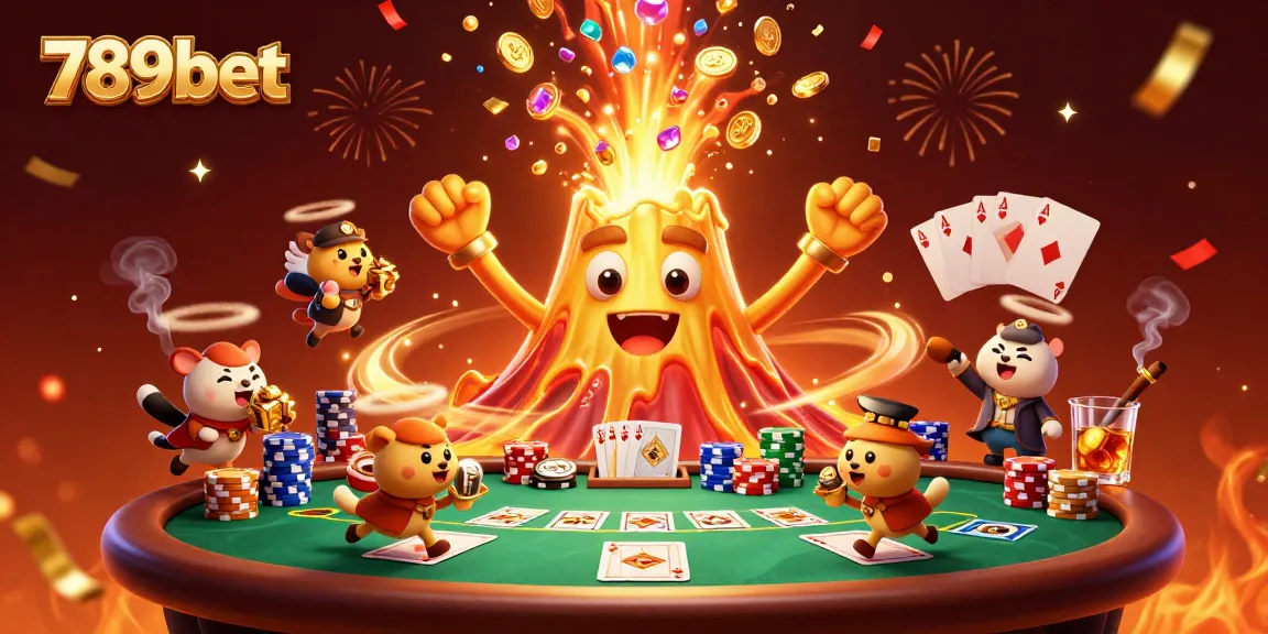 Experience thrilling gameplay at 789bet with coins raining down from a golden volcano.