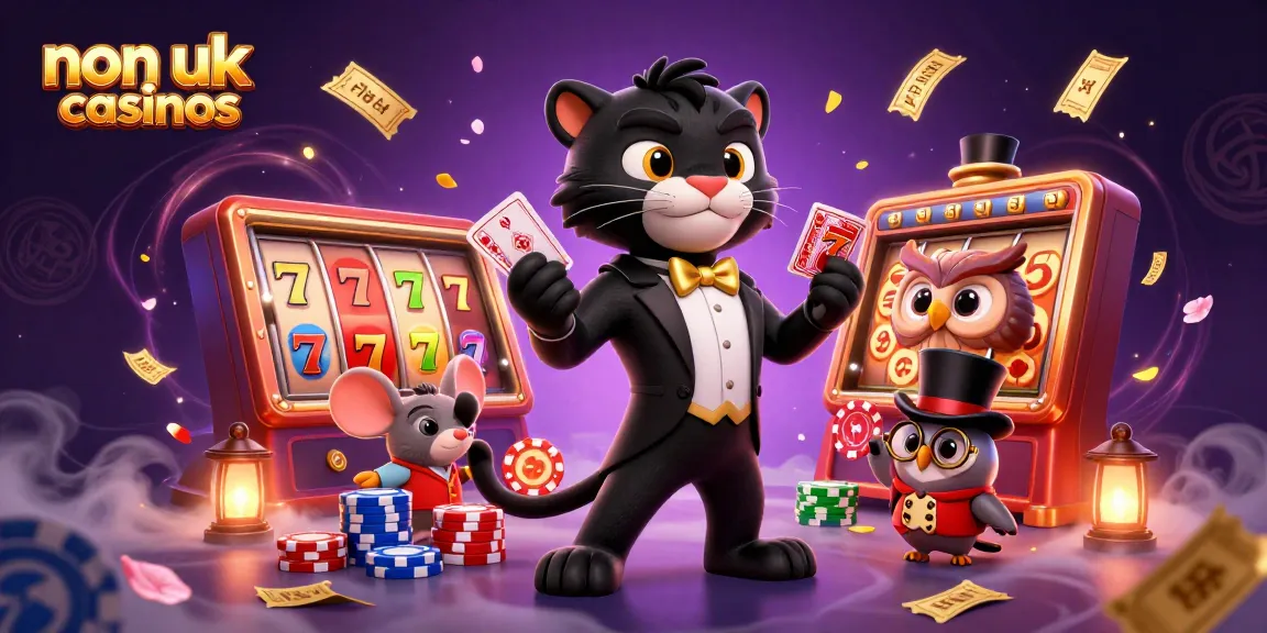 Engage in thrilling non uk casinos gaming with a stylish panther dealer and vibrant slot elements.