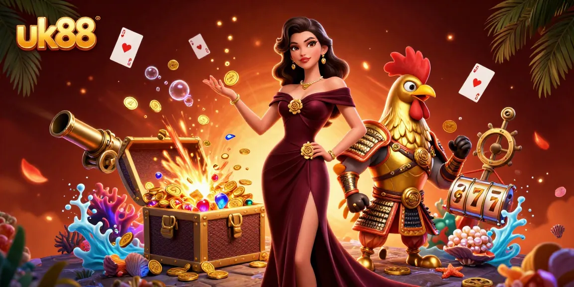 Experience thrilling winnings at uk88 with vibrant slots and 3D golden rooster warrior