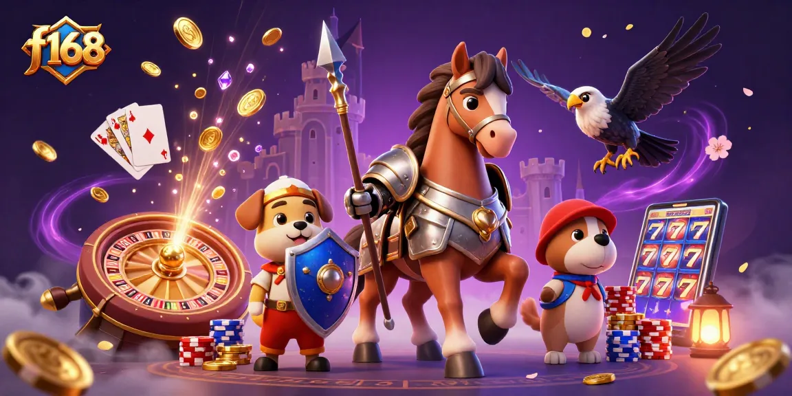 Spin the reels with f168 – knight and puppy amidst dynamic casino elements