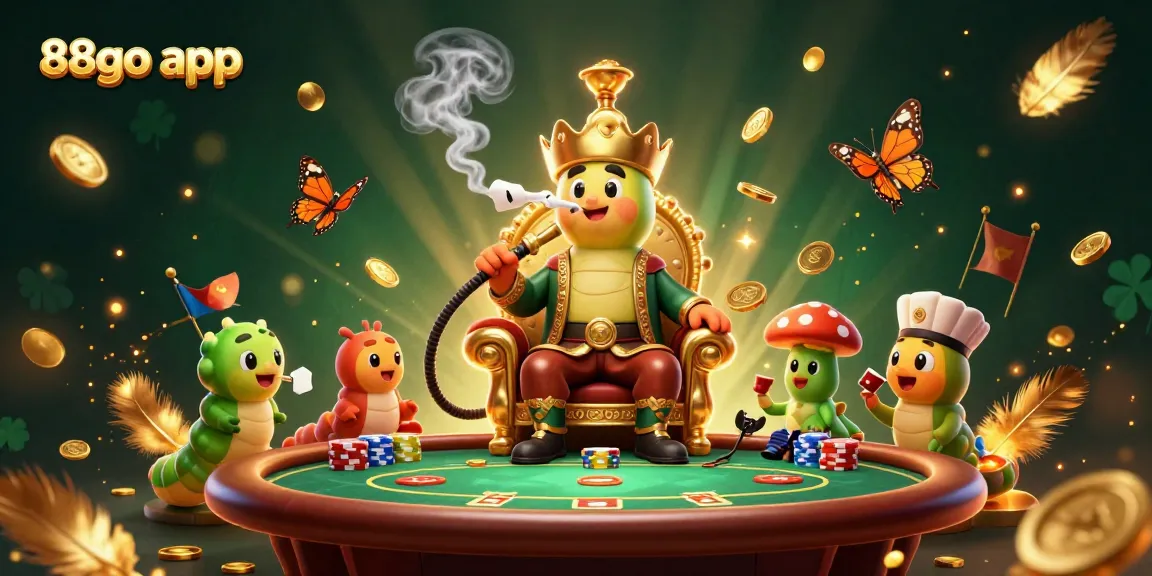 Engage with the 88go app for thrilling poker sessions in a vibrant 3D fantasy scene.