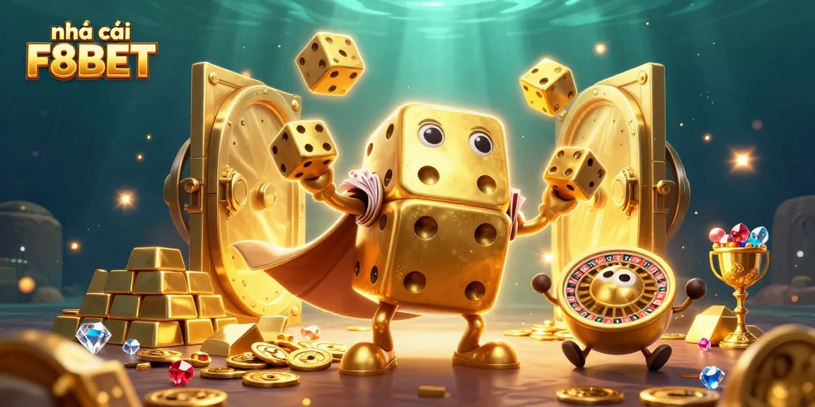Experience the excitement of nhà cái F8BET with lively casino characters showcasing thrilling gameplay and dazzling treasures.