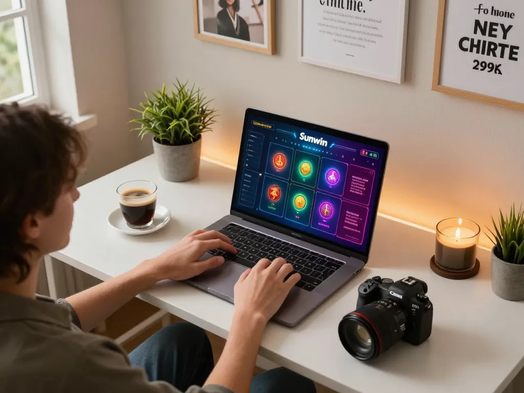 Engaging in strategic gameplay on Sunwin in a modern home gaming setup.
