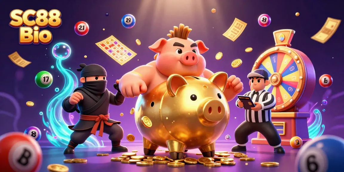 Experience the thrilling world of SC88 Bio with vibrant casino games, featuring golden characters and dynamic elements.
