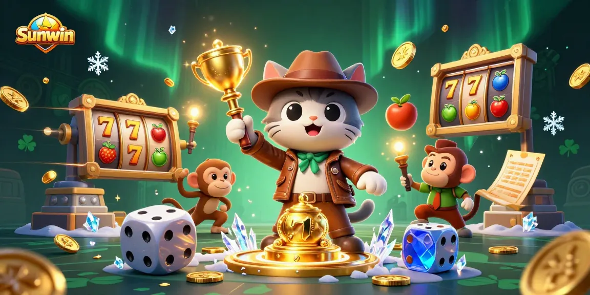 Sunwin reveals a thrilling golden casino artifact amidst exciting slot machine adventure.