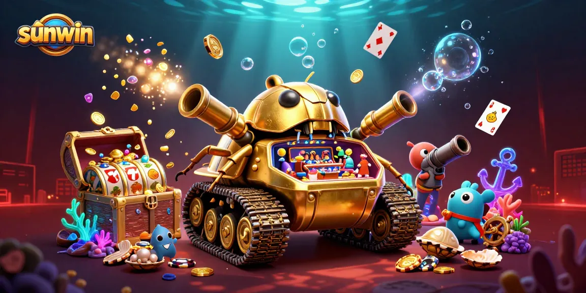 Engage with exciting sunwin slots in a colorful casino scene filled with treasures.