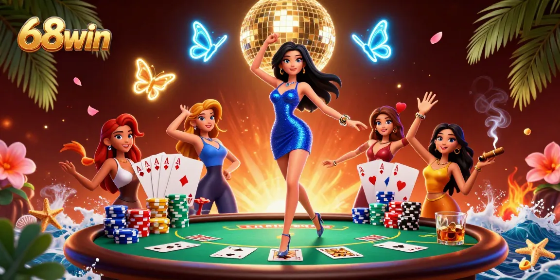 Experience excitement at 68win with dynamic poker action and glamorous casino decor.