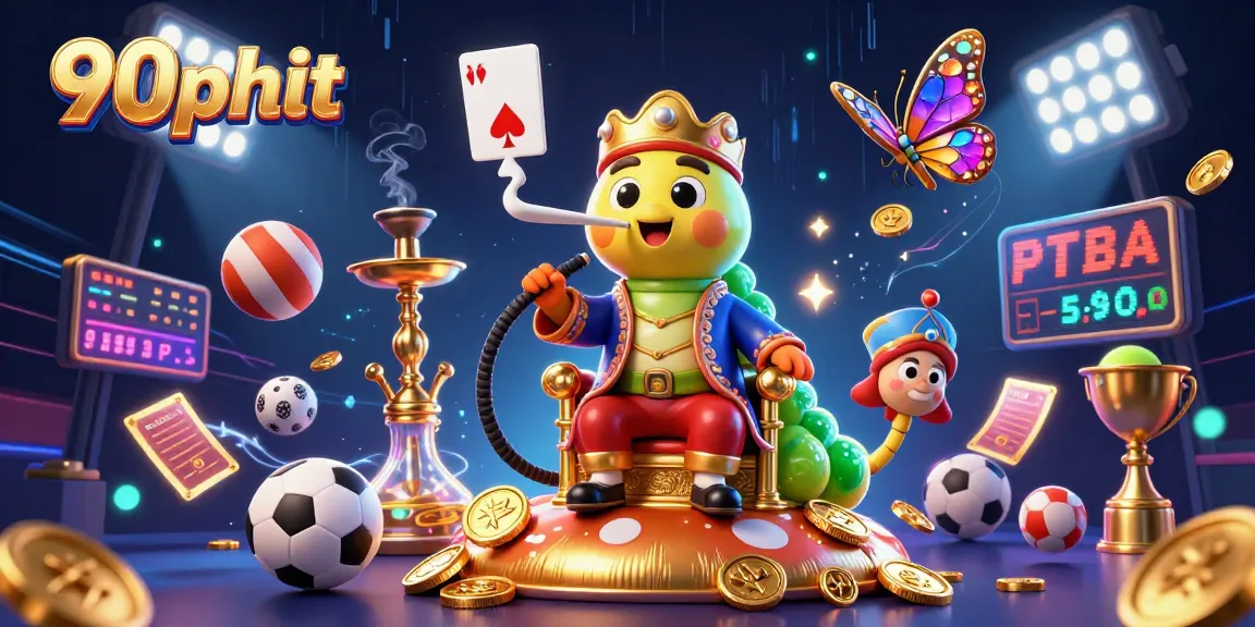 Bet on 90phut with dynamic sports balls and a dazzling caterpillar in action.