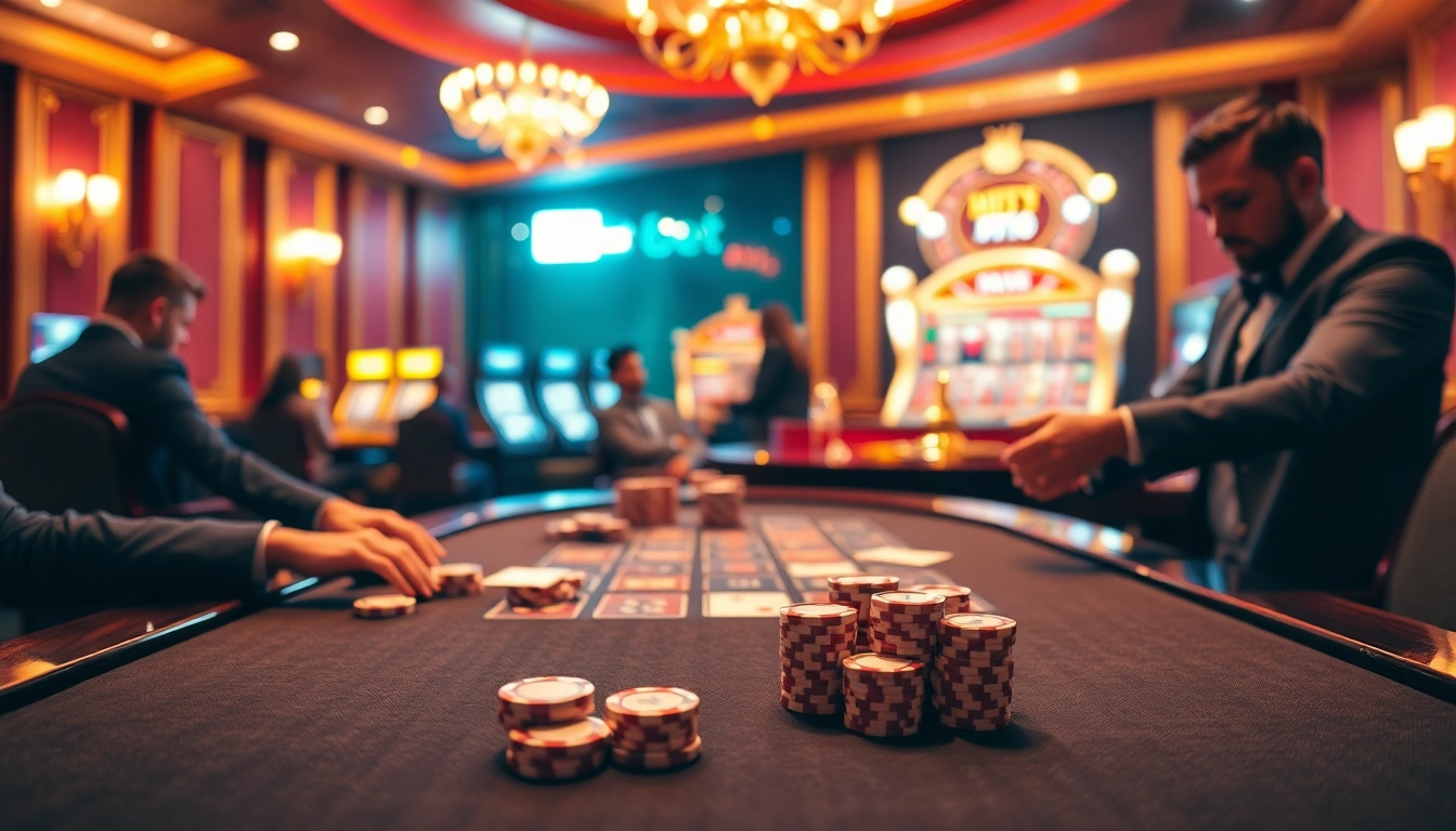 Experience the excitement of trang chủ e2bet with a high-stakes poker table and elegant casino elements.
