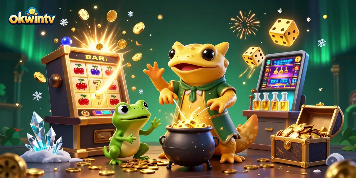 Experience dynamic betting on OKWINTV with a 3D golden salamander and exciting casino elements.