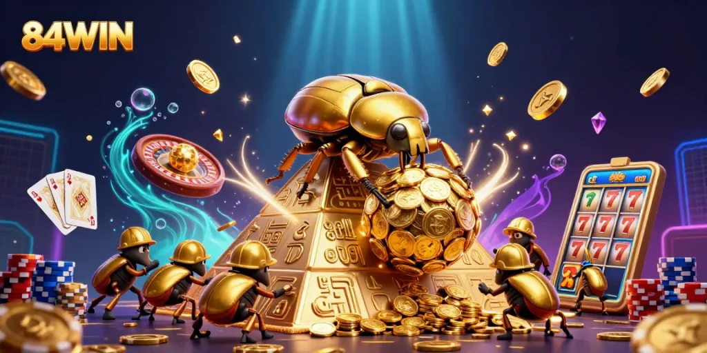 Engage in thrilling actions with 84WIN while rolling towards golden wins and casino rewards