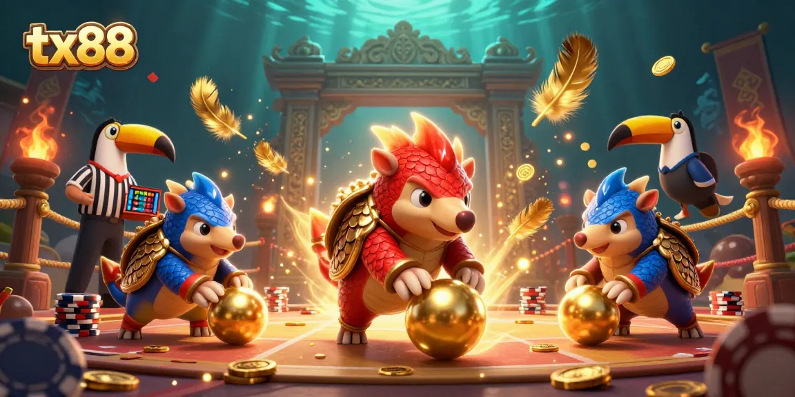 Experience thrilling gameplay at tx88 casino featuring colorful pangolins in an action-packed scene.