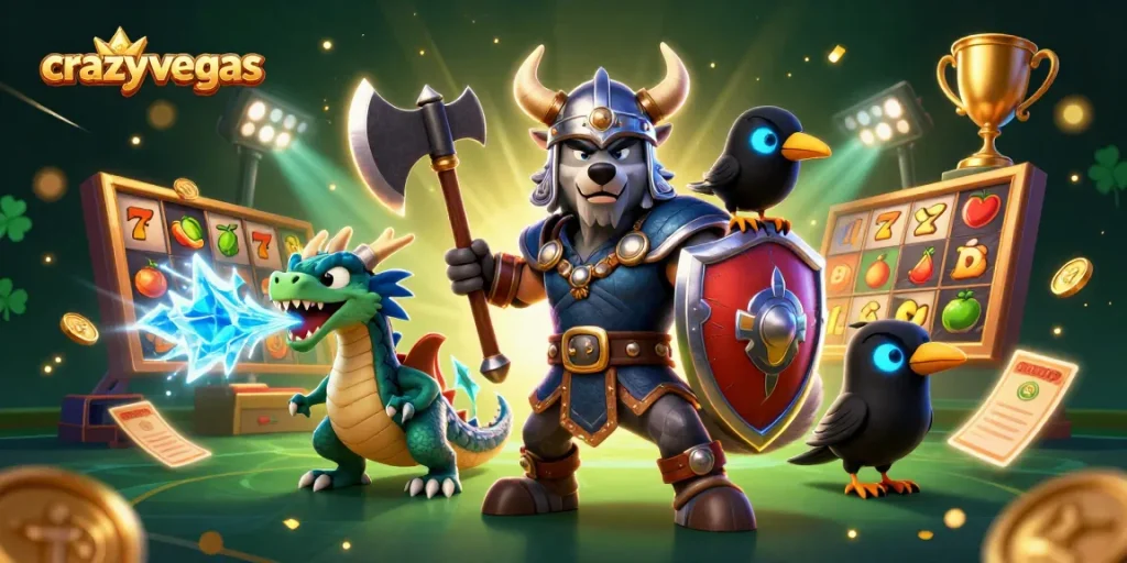 Experience thrilling gameplay with crazyvegas, featuring vibrant slot reels and dynamic characters.
